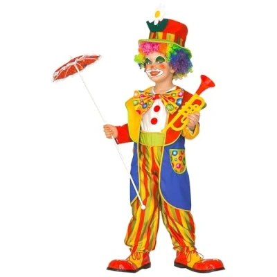 Afbeelding van Widmann Clown &amp; Nar Kostuum Knettergekke Circus Rondellini Kind Multicolor Maat 116 Carnavalskleding Verkleedkleding