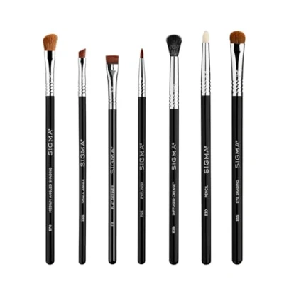 Afbeelding van Sigma Beauty Basic Eye Brush 7 stuks make upkwast voor oogschaduw Oogschaduw, wenkbrauwen, oogmake up en knipsel upkwasten, synthetische vezels