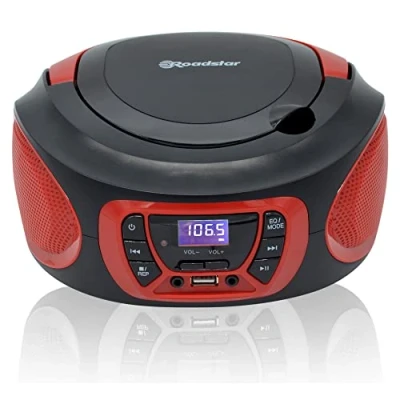 Afbeelding van Roadstar Draagbare stereo radio FM + CD MP3 speler en rode USB ingang