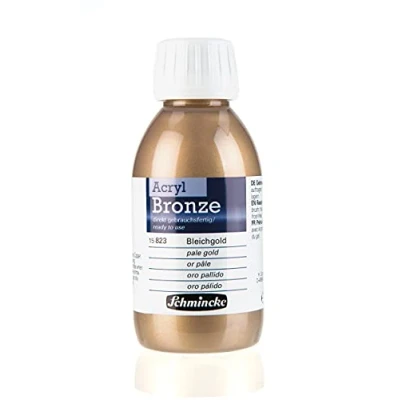 Afbeelding van Schmincke Acryl, brons, bleekmiddel, goud, 150 ml, 15 823 020, glanzende metalen effecten op acrylverf, papier, canvas, hout, metaal, kunststof, gips