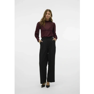 Afbeelding van VERO MODA VMBECCA LS HIGH NECK LACE TOP JRS NOOS Dames Blouses