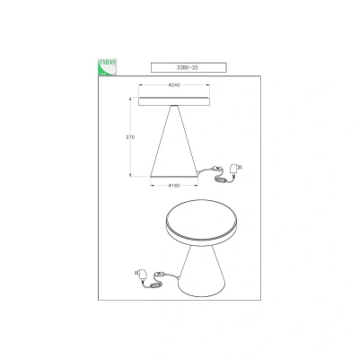Afbeelding van LED tafellamp Neutra, hoogte 27 cm, nikkel, touchdimmer
