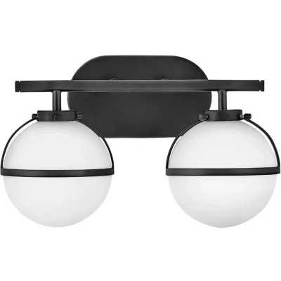 Afbeelding van Hinkley LED Badkamerarmatuur Hollis 2X E14 Max 40W IP44 Black