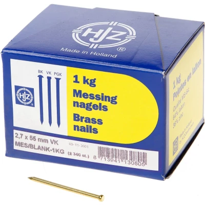 Afbeelding van Hjz Messing nagels verloren kop 2.7 x 55mm 1kg