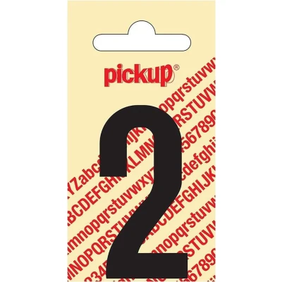 Afbeelding van Plakcijfer Nobel 60 mm zwart 2 Pickup