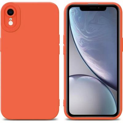 Afbeelding van Cadorabo Hoesje geschikt voor Apple iPhone XR in Fluid ORANJE Beschermhoes gemaakt van flexibel TPU silicone Cover Case
