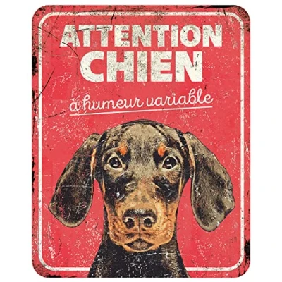 Afbeelding van D&amp;d Home Waakbord Hond Waarschuwingsbord Dobermann Fr 25x20x0,3cm Rood 1st