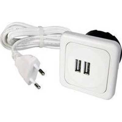 Afbeelding van interBär 9016 008.81 2 voudig USB laadbus Met IP20 Wit