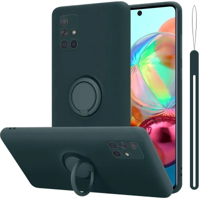 Afbeelding van Cadorabo Hoesje geschikt voor Samsung Galaxy A51 4G / M40s in LIQUID GROEN Beschermhoes van flexibel TPU silicone Case Cover met ring