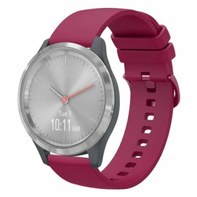 Afbeelding van Garmin Venu 3s / Vivoactive 4s 2s Vivomove Forerunner 255s Soft siliconen bandje Wijnrood