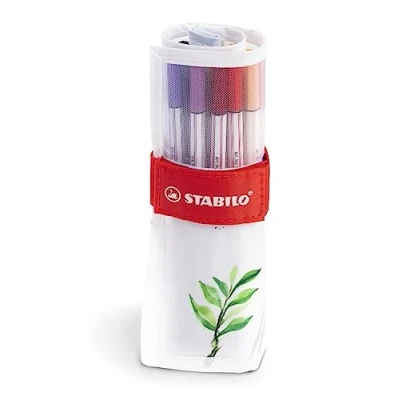 Afbeelding van STABILO Pen 68 Brush premium marker met penseelpunt, rollerset 18 verschillende kleuren