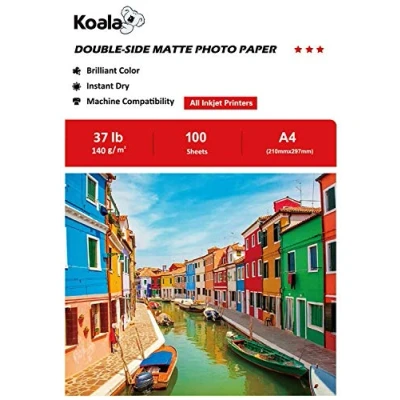 Afbeelding van KOALA 100 vellen dubbelzijdig fotopapier voor inkjetprinters, DIN A4, 140 g/m²