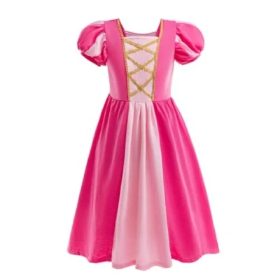 Afbeelding van Lito Angels Verkleedjurk prinses Aurora de schone slaapster, voor kinderen, meisjes, maat 3 4 jaar, warmroze (stoffen label 100)