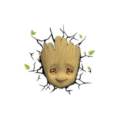 Afbeelding van 3DLightFX Baby Groot Face light Wandlamp Guardians of the Galaxy 93457