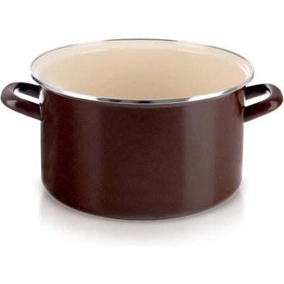 Afbeelding van Kookpan Geëmailleerde BROWN 30 cm, 10 l Kookpot Soeppan