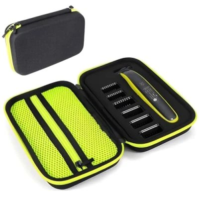 Afbeelding van Korsaot Hoes voor Philips One Blade QP2520, QP2530, QP2570, QP2590, met spons, etui scheerapparaat en andere scheeraccessoires, Groen, op reis, informeel