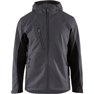 Afbeelding van Blåkläder 4753 Softshell Jack met capuchon Medium Grijs/Zwart XL