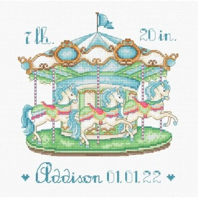 Afbeelding van Baby Carousel Aida Leti Stitch Borduurpakket L8047