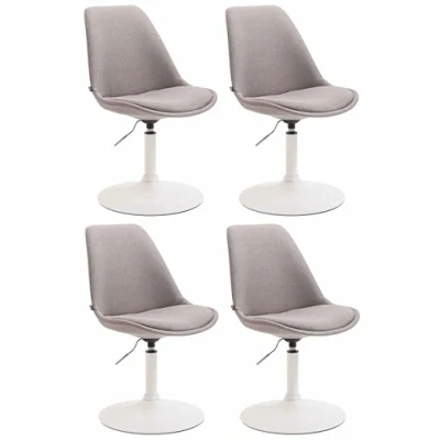 Afbeelding van CLP Maverick Set van 4 Eetkamerstoelen Stof grijs wit