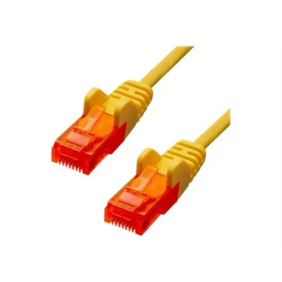 Image de ProXtend Cordon de raccordement RJ 45 (M) pour 25 cm 5 mm UTP CAT 6 IEEE 802.3af démarré, sans crochet, bloqué jaune