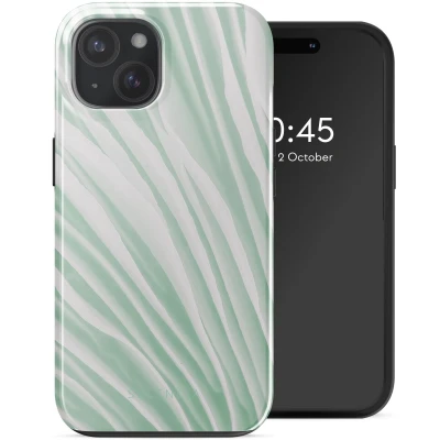 Afbeelding van Selencia Hoesje Geschikt voor iPhone 15 Vivid Backcover MagSafe Nature Grayed Jade