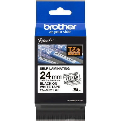 Afbeelding van Brother TZe SL251 Tape Zwart op wit