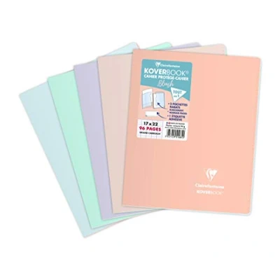 Afbeelding van Clairefontaine 951481C notitieboek, geniet, Koverbook Blush, 17 x 22 cm, 96 pagina&#039;s, grote ruiten, wit papier, 90 g, ondoorzichtig polypro deksel, willekeurige kleurkeuze