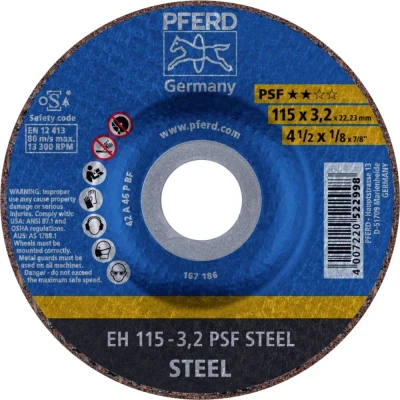 Afbeelding van PFERD EH 115 3,2 PSF STEEL 61740126 Doorslijpschijf gebogen mm 25 stuk(s) Staal