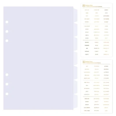 Afbeelding van DY.2ten Transparante map A5, 6 gaten, 7 vellen, A5 kunststof tabbladen, tabbladen voor map, notitieboek, planner (21 cm x 14,2 cm)