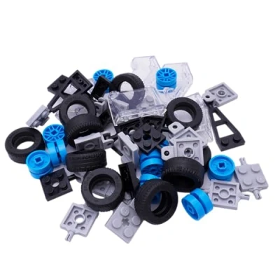Afbeelding van LEGO City Fahrzeug Set 5 Achsen mit Raedern 10 Kupplungen und Windschutzscheiben NEU! Menge 20x