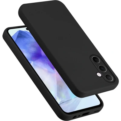 Afbeelding van Cadorabo Hoesje geschikt voor Samsung Galaxy A55 in LIQUID ZWART Beschermhoes gemaakt van flexibel TPU silicone Case Cover