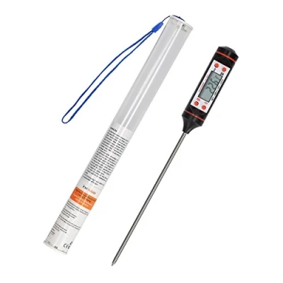 Afbeelding van kwmobile digitale kookthermometer met batterij Om in vlees en voedsel te steken Voor de keuken of BBQ Ook als snoep oventhermometer