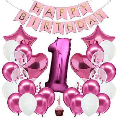 Afbeelding van envami Ballon verjaardag XXL roze Reuze folieballon in 40 &quot; 101cm verjaardagsdecoratie nummerballondecoratie voor vliegt met helium (Set Nr. 1)