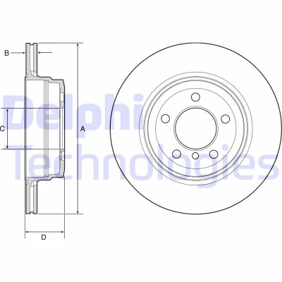Afbeelding van DELPHI BG4937C Remschijf 324 20 5 Geventileerd Gecoat High carbon Zonder wiellager, ABS sensorring BMW: 7