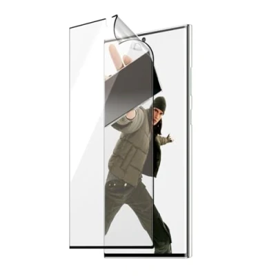 Image de PanzerGlass Matrix Protection d&#039;écran pour téléphone portable avec D3O, ajustement Ultra large AlignerKit film couleur de cadre noir Samsung Galaxy S24