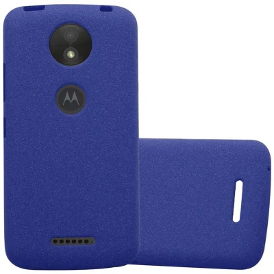 Afbeelding van Cadorabo Hoesje geschikt voor Motorola MOTO C PLUS in FROST DONKER BLAUW Beschermhoes gemaakt van flexibel TPU silicone Case Cover