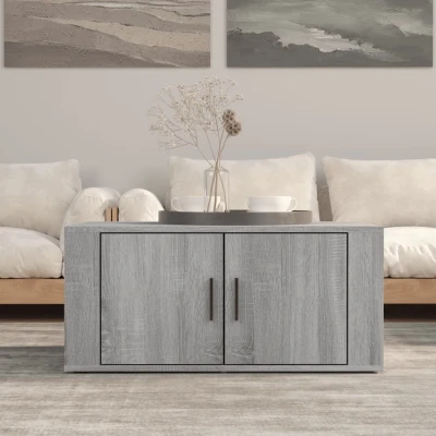 Afbeelding van Salontafel 80x50x36 cm bewerkt hout grijs sonoma eikenkleurig