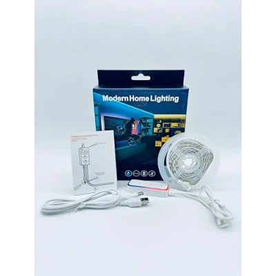 Afbeelding van Vortex Kleurrijke led lichtstrip (5 meter) Q21 5M wifi tv USB aangedreven 5V 5050RGBIC magische muziek stembediening Tuya Smart Backlight Strip