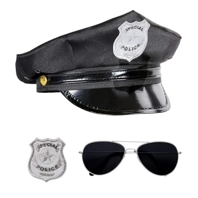 Afbeelding van Widmann Politie &amp; Detective Kostuum Copper Set Zwart Carnavalskleding Verkleedkleding