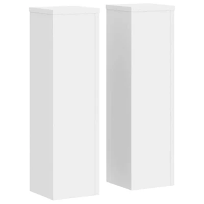 Afbeelding van vidaXL Plantenstandaards 2 st 17x17x60 cm bewerkt hout wit