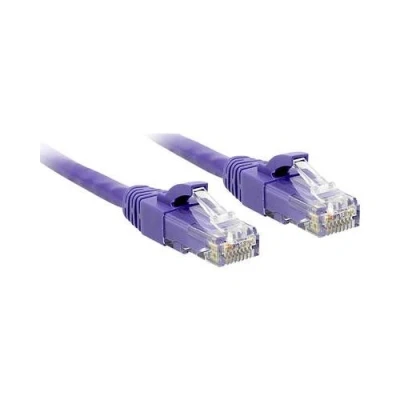 Image de Lindy Câble réseau RJ 45 (M) pour 5 m UTP CAT 6 moulé sans crochet bloqué violet