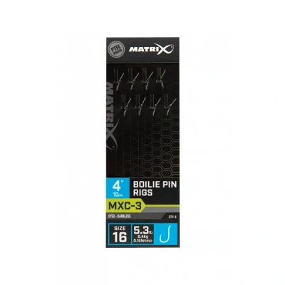 Image de Matrix Bas de Ligne MXC 3 Boilie Pin 10cm Oeillet Sans Ardillon (8 pcs) Maat : Haak 12 0.200mm