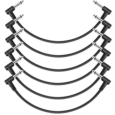 Afbeelding van Donner Gitaar patchkabel, 30 cm, zwart, 6 stuks
