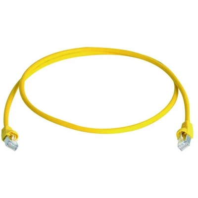 Afbeelding van Telegärtner L00000A0234 RJ45 Netwerkkabel, patchkabel CAT 6A S/FTP 0.25 m Geel Vlambestendig, Snagless, Pair afschermin