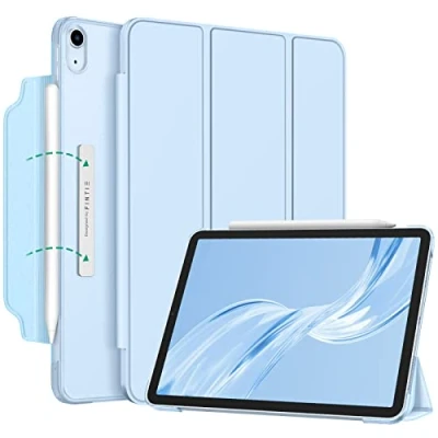 Afbeelding van Fintie Beschermhoes voor iPad Air 5e generatie 2022/iPad 4e 2020 10,9 inch, licht, met magneetsluiting en doorschijnende matte achterkant, hemelsblauw