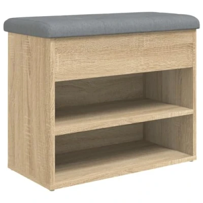 Image de vidaXL Banc à chaussures chêne sonoma 62x32x50 cm bois d&#039;ingénierie835098