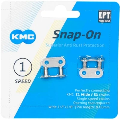 Afbeelding van Kmc Verbindingsschakel Snap on Breed 1/8 Staal Zilver 2 Stuks