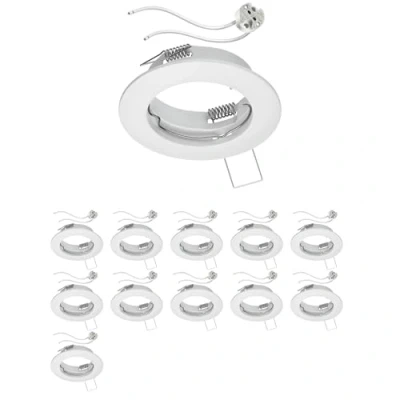 Afbeelding van ledscom.de 12 delig inbouwframe voor plafond FERE mat wit (LED/halogeen/MR16/50mm) incl. GU5.3 fitting