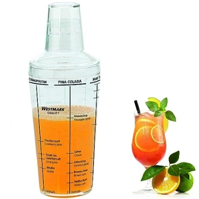 Afbeelding van Westmark 62892260 Cocktailshaker met 5 bedrukte recepten, volume: 0,5 l, kunststof, Casablanca, transparant