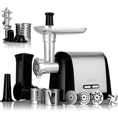 Afbeelding van Zeegma Molen Chef Vleesmolen 3kg/min 1900W Gehaktmolen 10in1